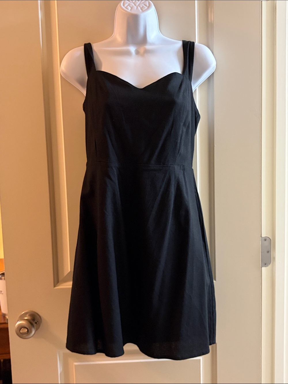 Altar'd State Black Mini Dress with Sweetheart Neckline